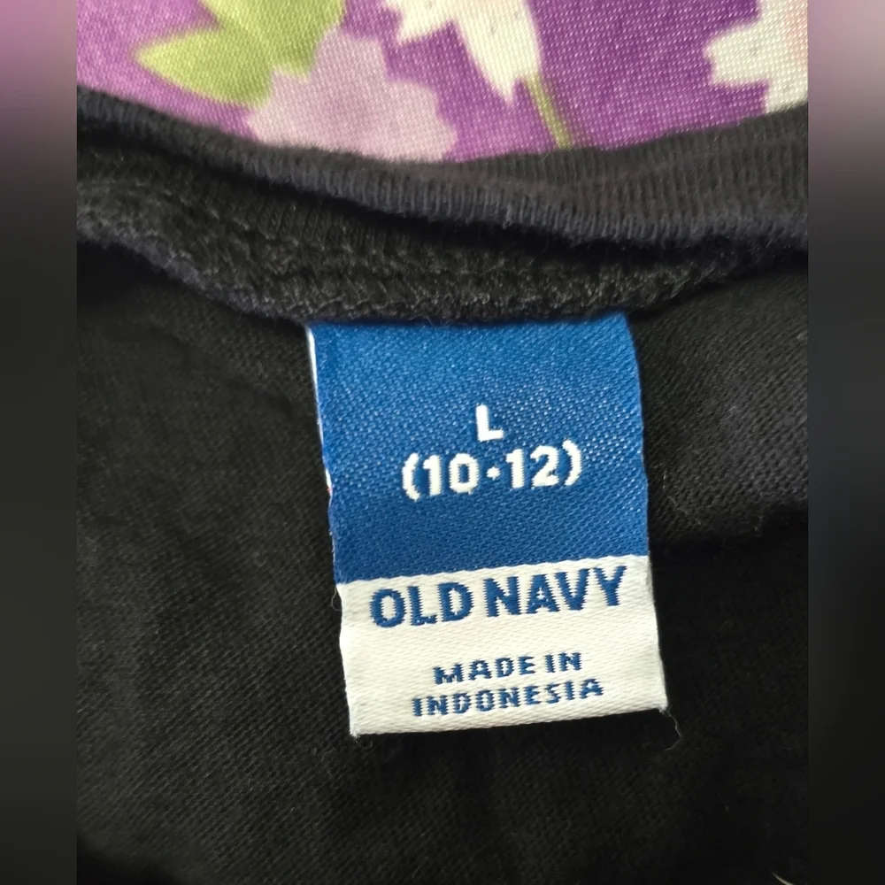 Old Navy Girls Classic Black Short Sleeve Crew Neck T Shirt Large